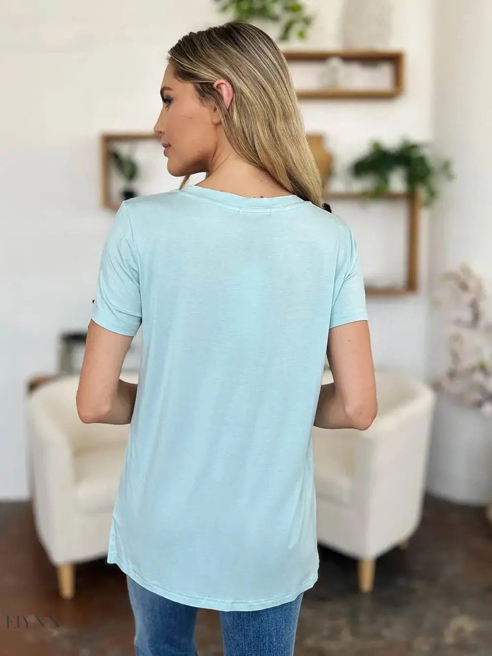 Basic Bae Bamboo Short Sleeve T-Shirt - Full Size Round Neck - EBYNN