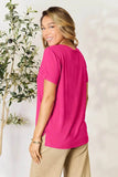 Basic Round Neck T-Shirt - Full Size Short Sleeve Tee for Everyday Wear - EBYNN