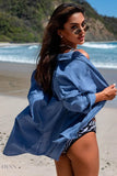 Button-Up Longline Shirt with Breast Pockets - EBYNN
