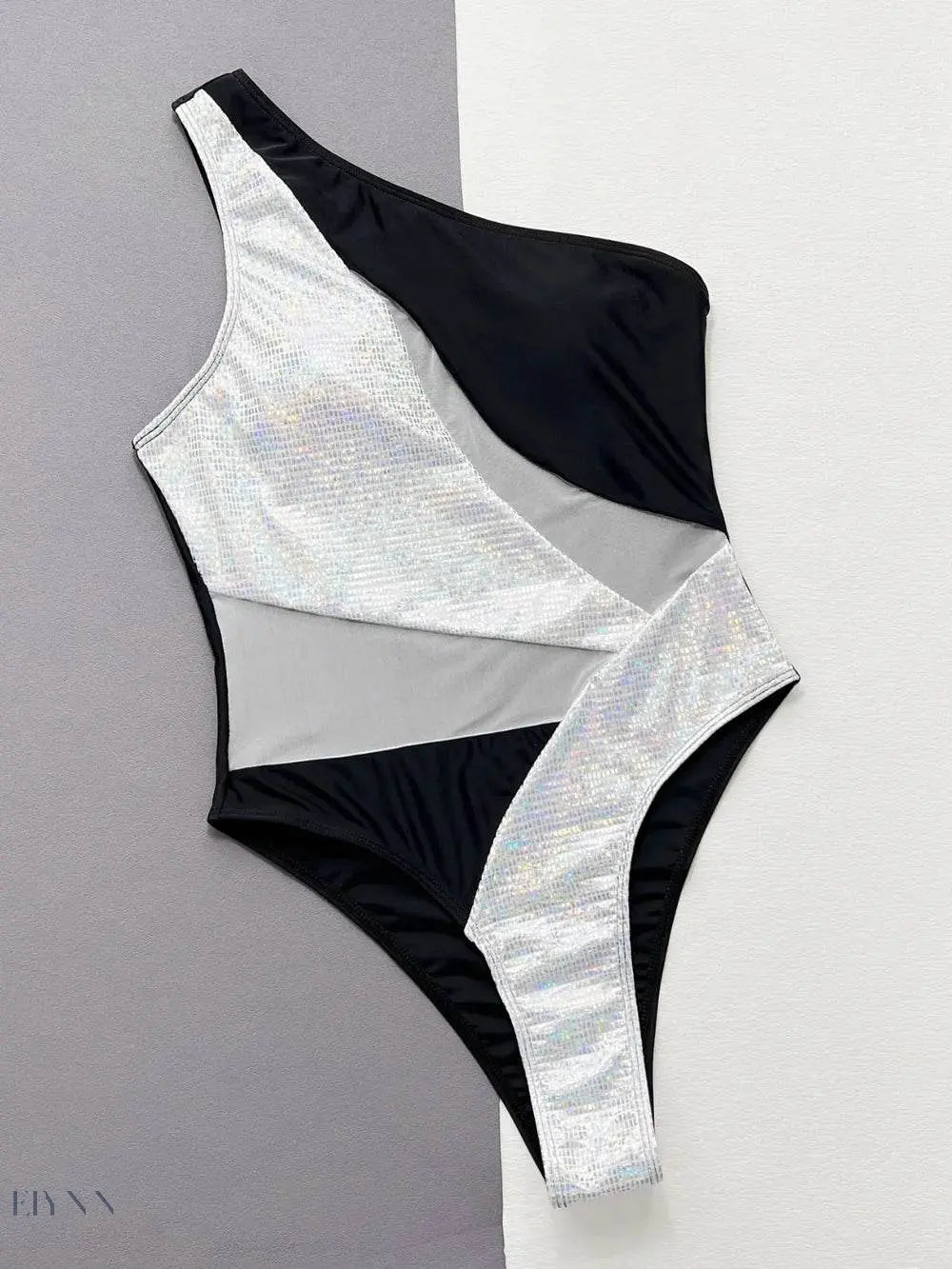 Contrast Panel One-Piece Swimsuit - EBYNN