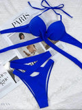 Crisscross Halter Neck Bikini Set - EBYNN
