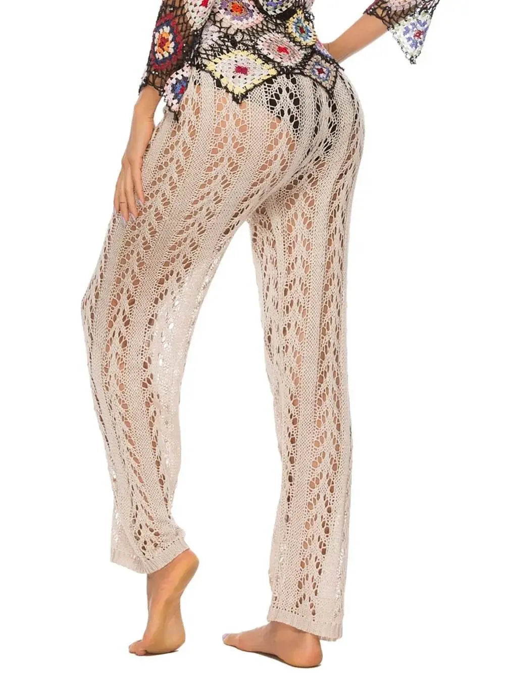 Cutout Drawstring High Waist Swim Pants - EBYNN