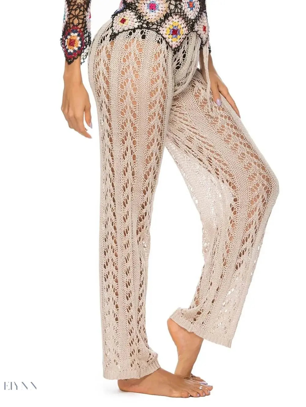 Cutout Drawstring High Waist Swim Pants - EBYNN