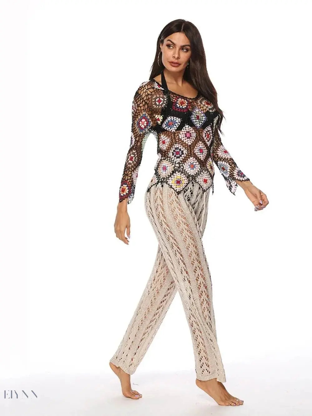 Cutout Drawstring High Waist Swim Pants - EBYNN