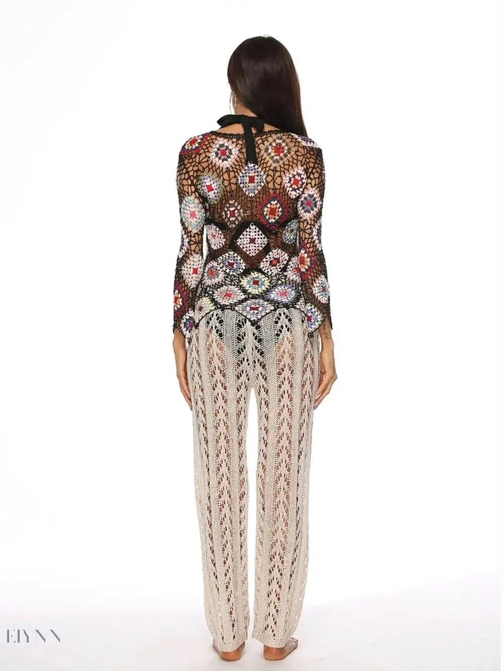 Cutout Drawstring High Waist Swim Pants - EBYNN