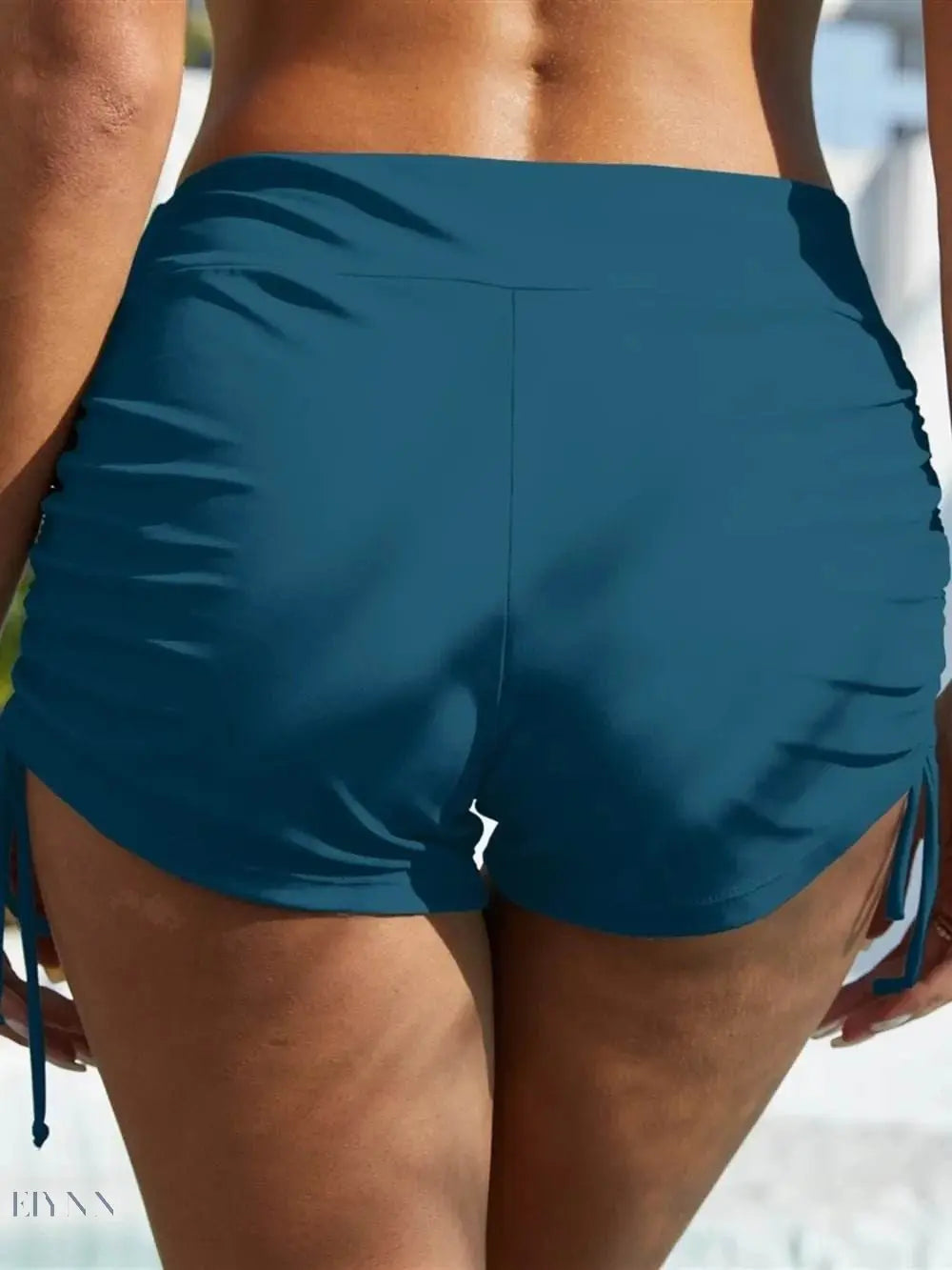 FAM-FAM Mid-Rise Waist Drawstring Swim Shorts - EBYNN