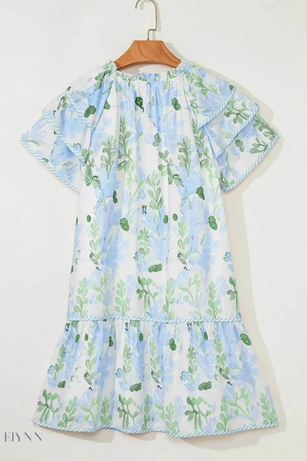Floral Contrast Edge Layered Mini Dress - EBYNN