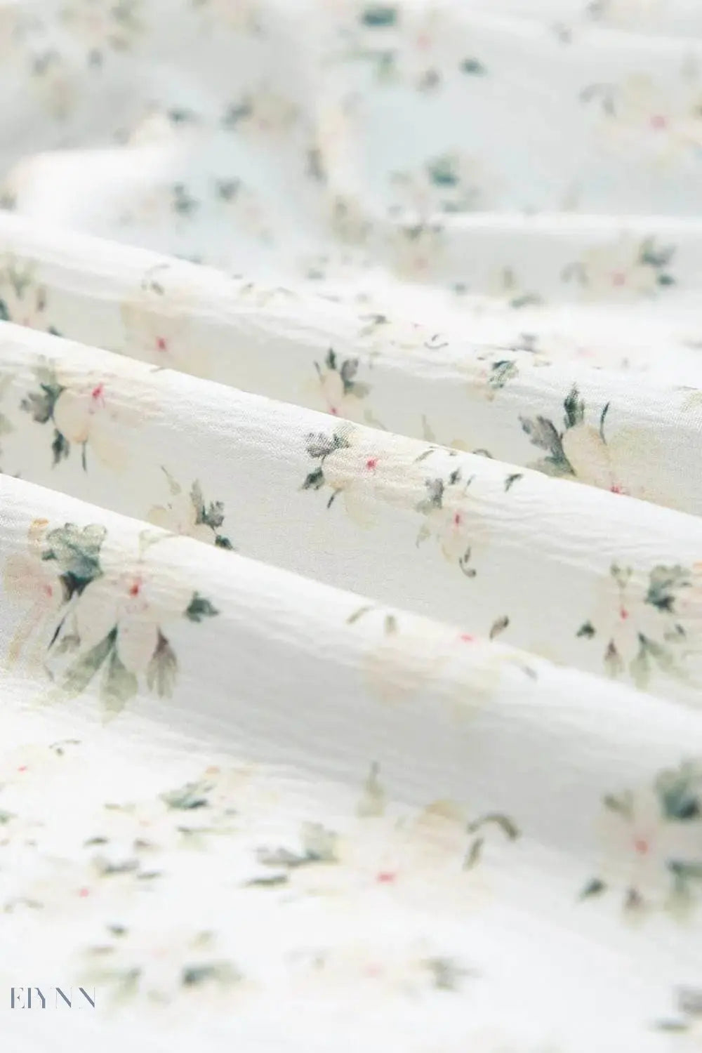 Floral Smocked Puff Sleeve Maxi Dress - EBYNN