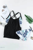 Crisscross Scoop Neck Tankini Set - EBYNN
