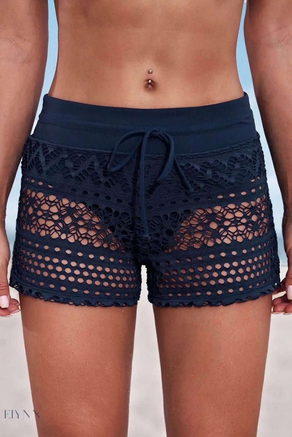 Full Size Drawstring Waist Swim Shorts - EBYNN