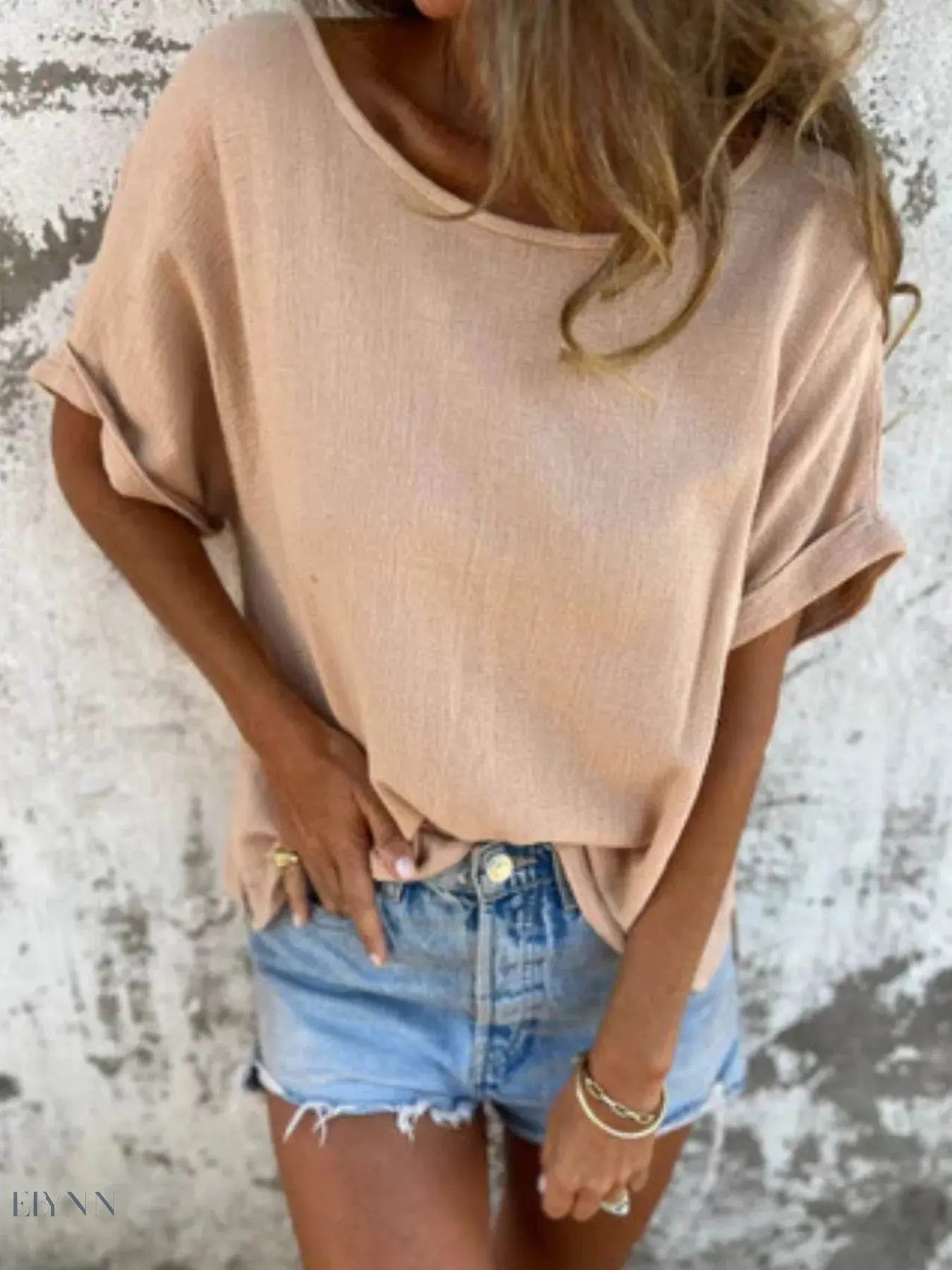 Plus Size T-Shirt - Loose Fit Short Sleeve Style - EBYNN