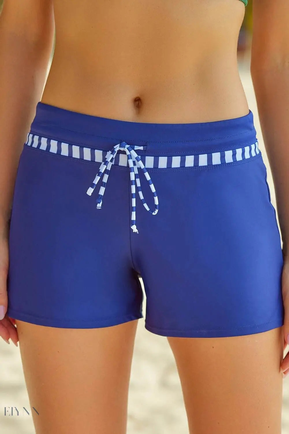 Full Size Run Contrast Drawstring Swim Bottoms - EBYNN