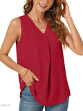 Plus Size V-Neck Tank Top - Stylish Sleeveless Fashion for Every Body - EBYNN
