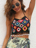 Geometric Halter Neck Swim Top - EBYNN