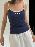 Heart Cami Top with Contrast Trim for Stylish Comfort - EBYNN