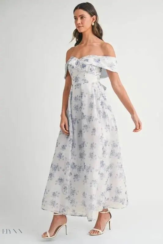 Floral Off-Shoulder Maxi Dress for Summer - EBYNN