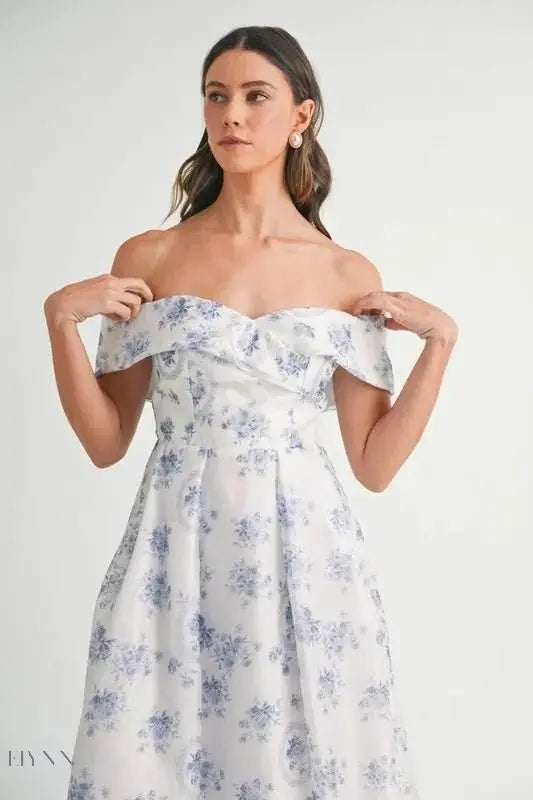 Floral Off-Shoulder Maxi Dress for Summer - EBYNN