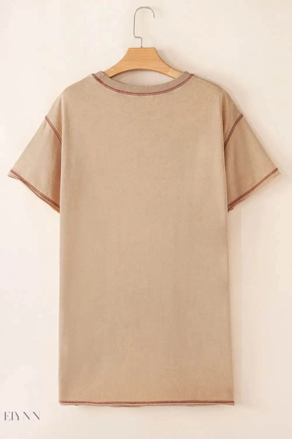 Mineral Wash Star T-Shirt Dress with Stud Beaded Pockets - EBYNN