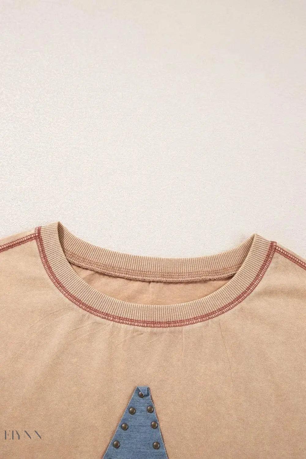 Mineral Wash Star T-Shirt Dress with Stud Beaded Pockets - EBYNN
