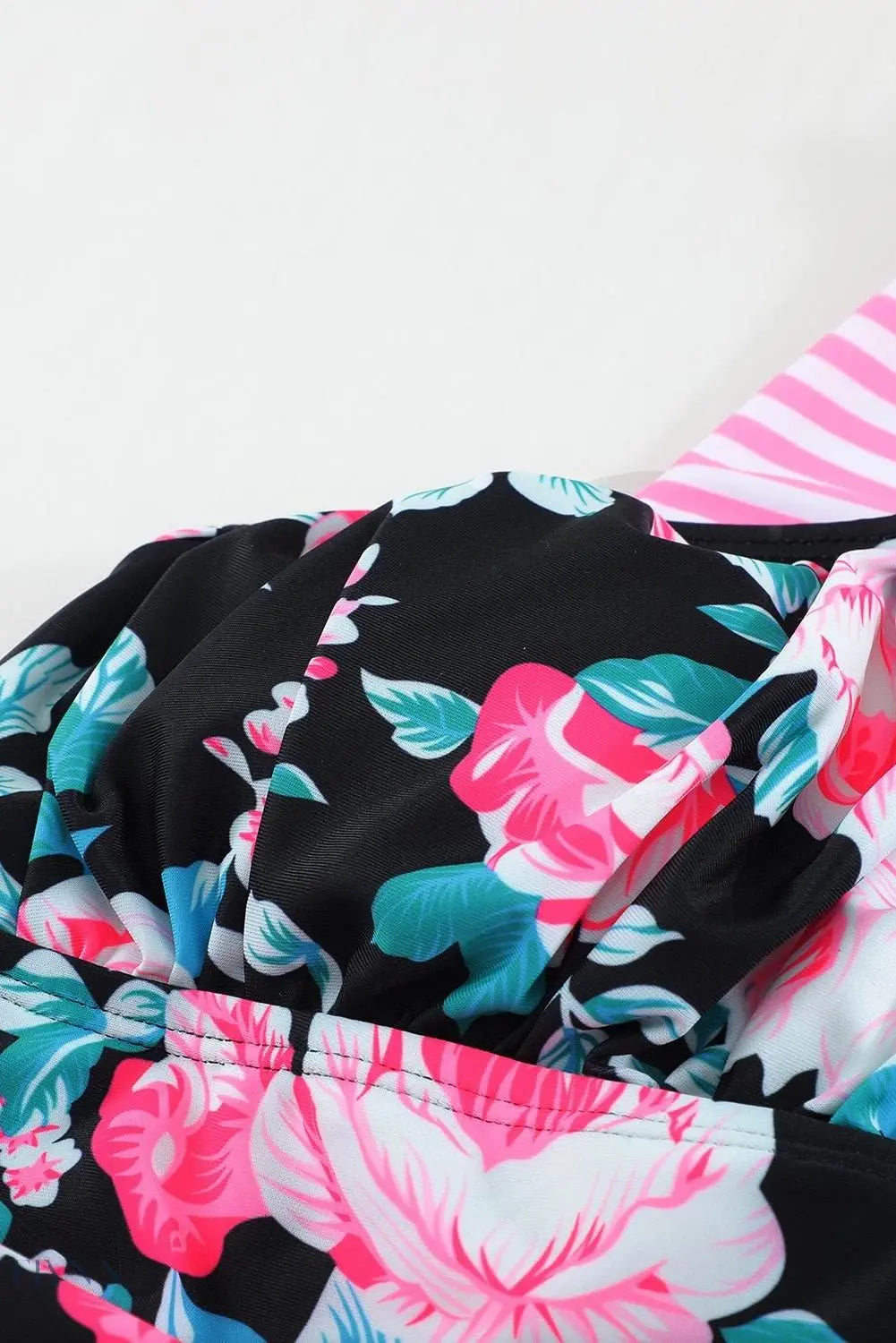Mixed Print Tie-Back Two-Piece Swimsuit - EBYNN