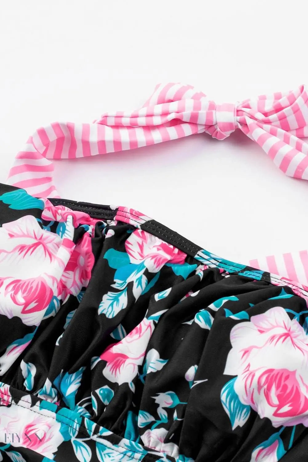 Mixed Print Tie-Back Two-Piece Swimsuit - EBYNN