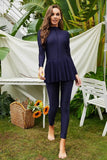 Mock Neck Long Sleeve One-Piece Swimwear - EBYNN