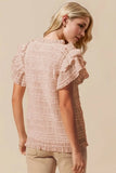 Oh Full Size Frill Blouse with Notched Flounce Sleeves - EBYNN