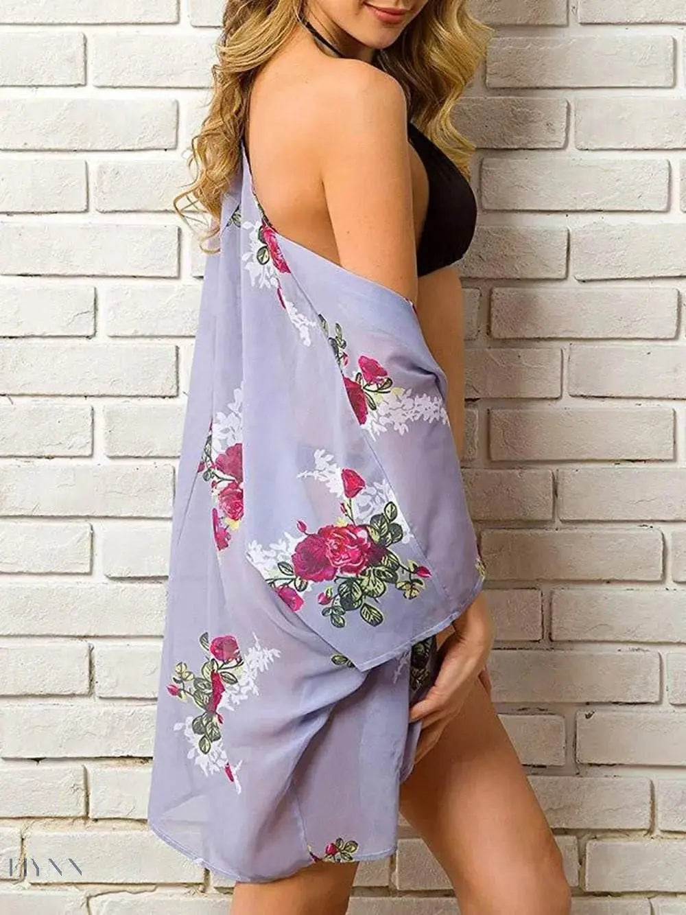 Sheer Beach Cover Up Lightweight White Kimono - EBYNN