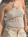 Openwork Knit Tube Top for Trendy Summer Fashion - EBYNN