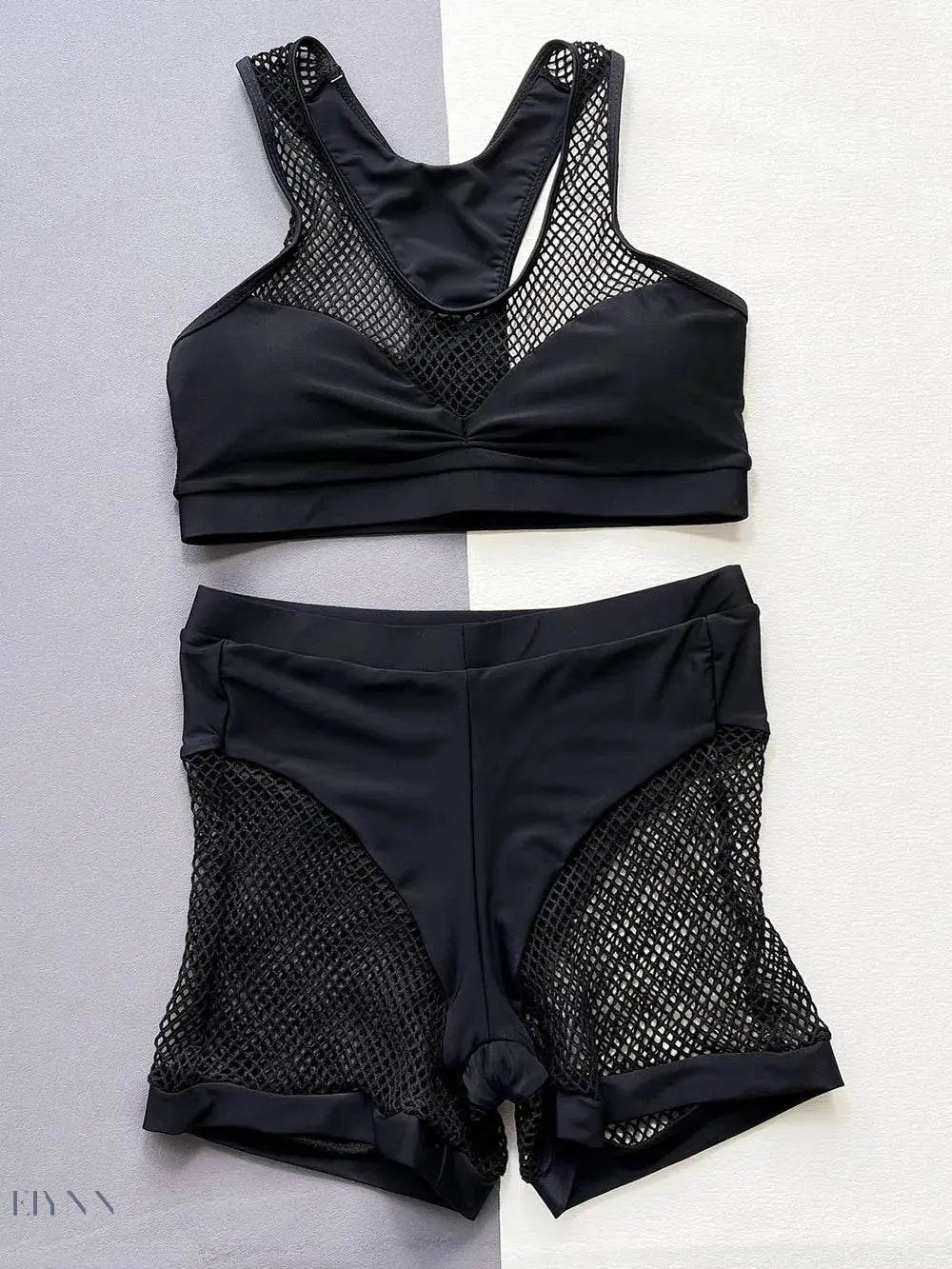 Openwork Sleeveless Top and Shorts Set - EBYNN