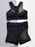 Openwork Sleeveless Top and Shorts Set - EBYNN