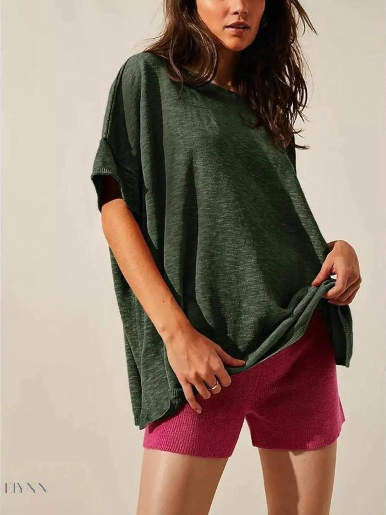 Oversized Round Neck T-Shirt for Ultimate Comfort with Drop-Shoulder Design - EBYNN
