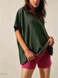 Oversized Round Neck T-Shirt for Ultimate Comfort with Drop-Shoulder Design - EBYNN
