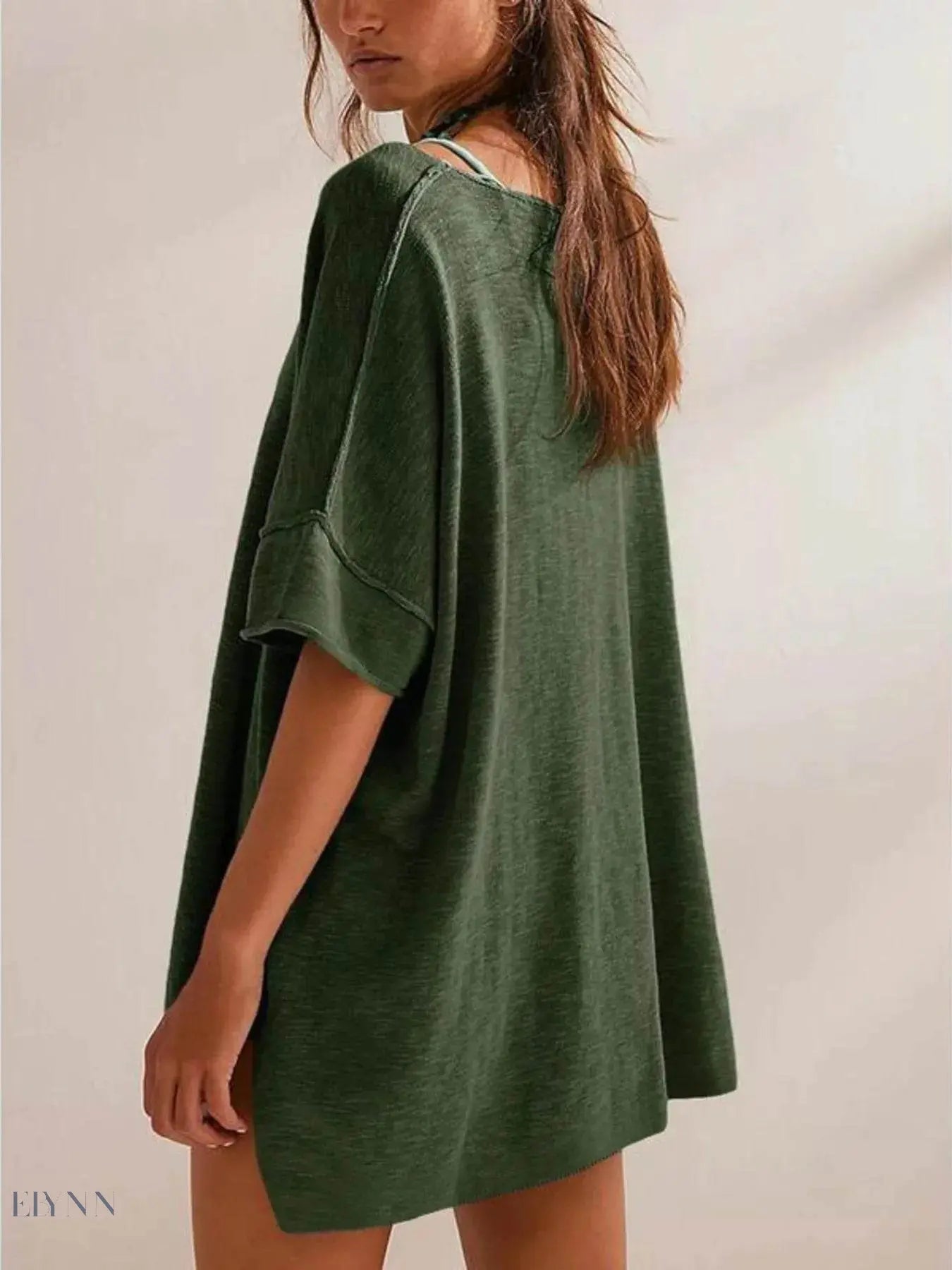 Oversized Round Neck T-Shirt for Ultimate Comfort with Drop-Shoulder Design - EBYNN