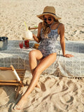 Printed Halter Neck One-Piece Swimsuit - EBYNN