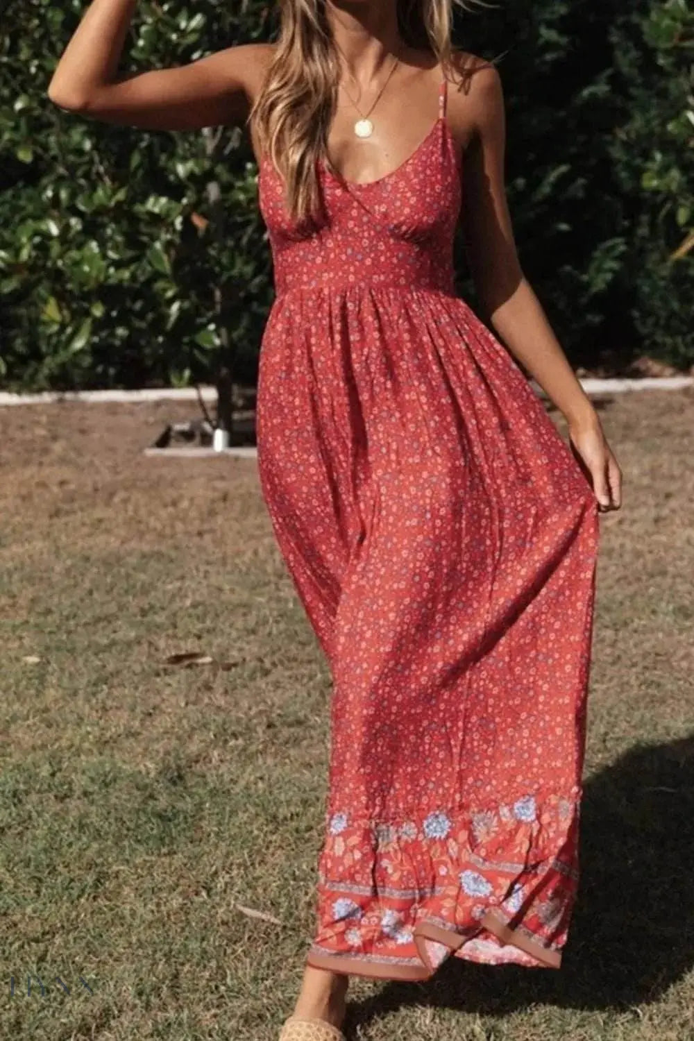 Printed Maxi Cami Dress - EBYNN