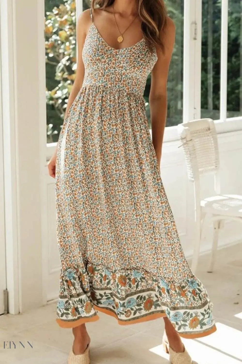 Printed Maxi Cami Dress - EBYNN