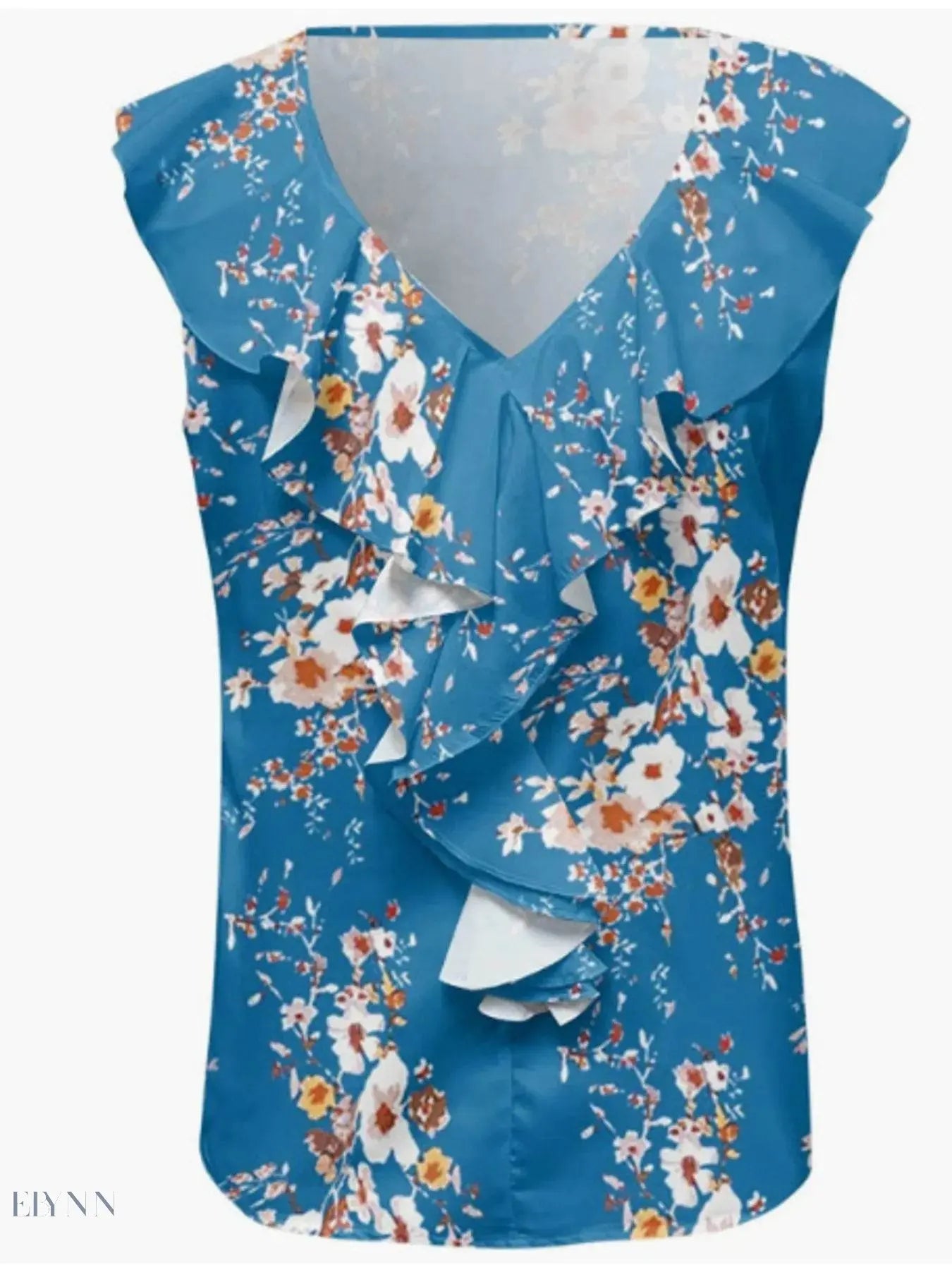 Ruffled V-Neck Tank Top - Stylish & Comfortable - EBYNN