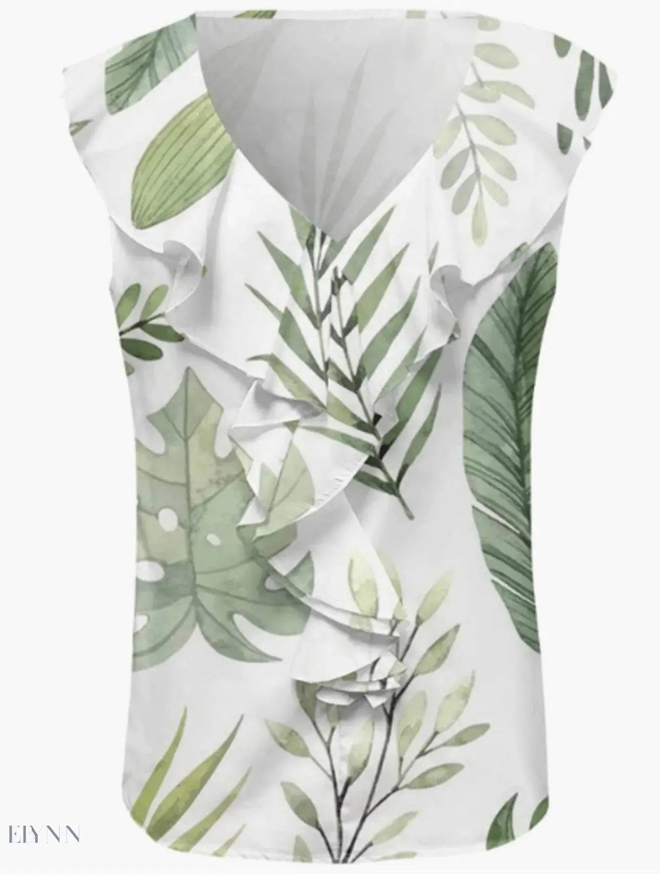 Ruffled V-Neck Tank Top - Stylish & Comfortable - EBYNN