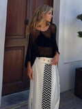 Round Neck Sheer Cover-Up with Long Sleeves for Effortless Style - EBYNN