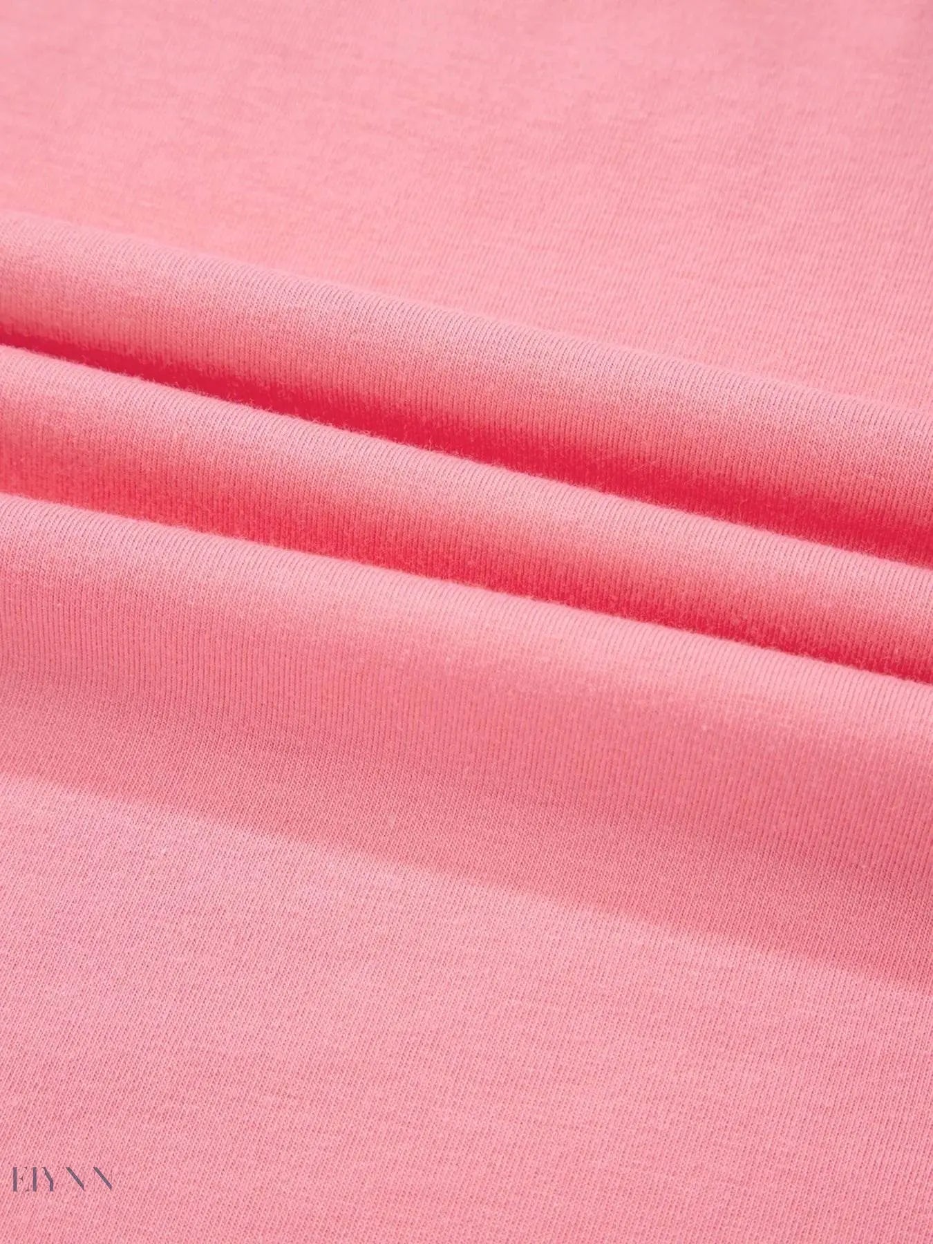 Ruffle Hem T-Shirt with Round Neck for Relaxed Fit - EBYNN