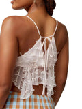 Sheer Lace Cami Top with Delicate Trim for Elegant Layering - EBYNN