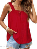 Ruffled Tank Top: Effortless Style and Comfort with a Square Neck Design - EBYNN