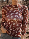 Star Print Long Sleeve Top for Stylish Comfort - EBYNN
