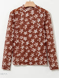 Star Print Long Sleeve Top for Stylish Comfort - EBYNN