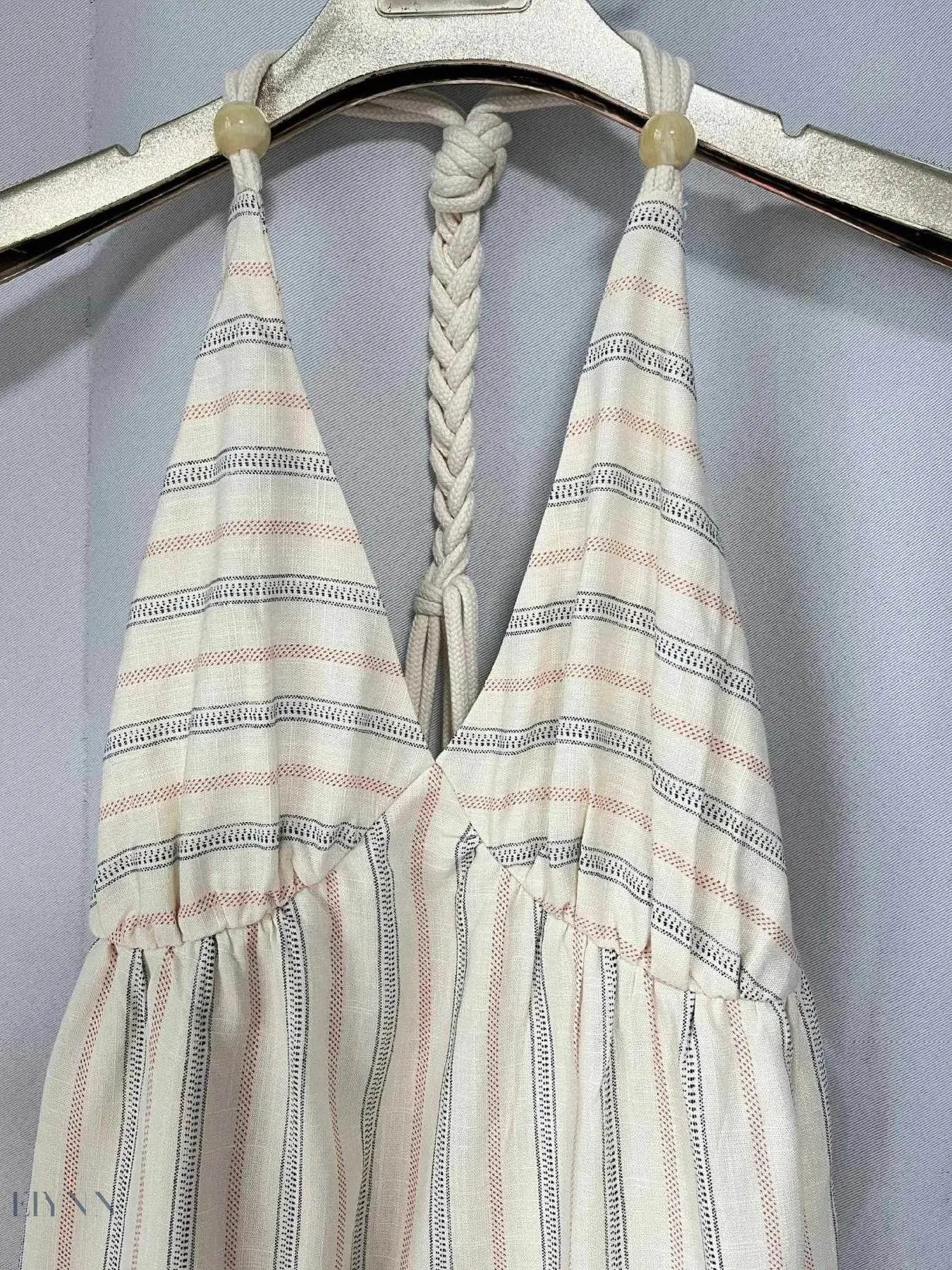 Striped Halter Neck Cami with Braided Detail for Stylish Summer Looks - EBYNN