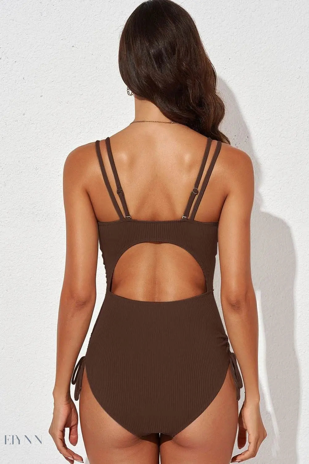 Tied Cutout Plunge One-Piece Swimsuit - EBYNN
