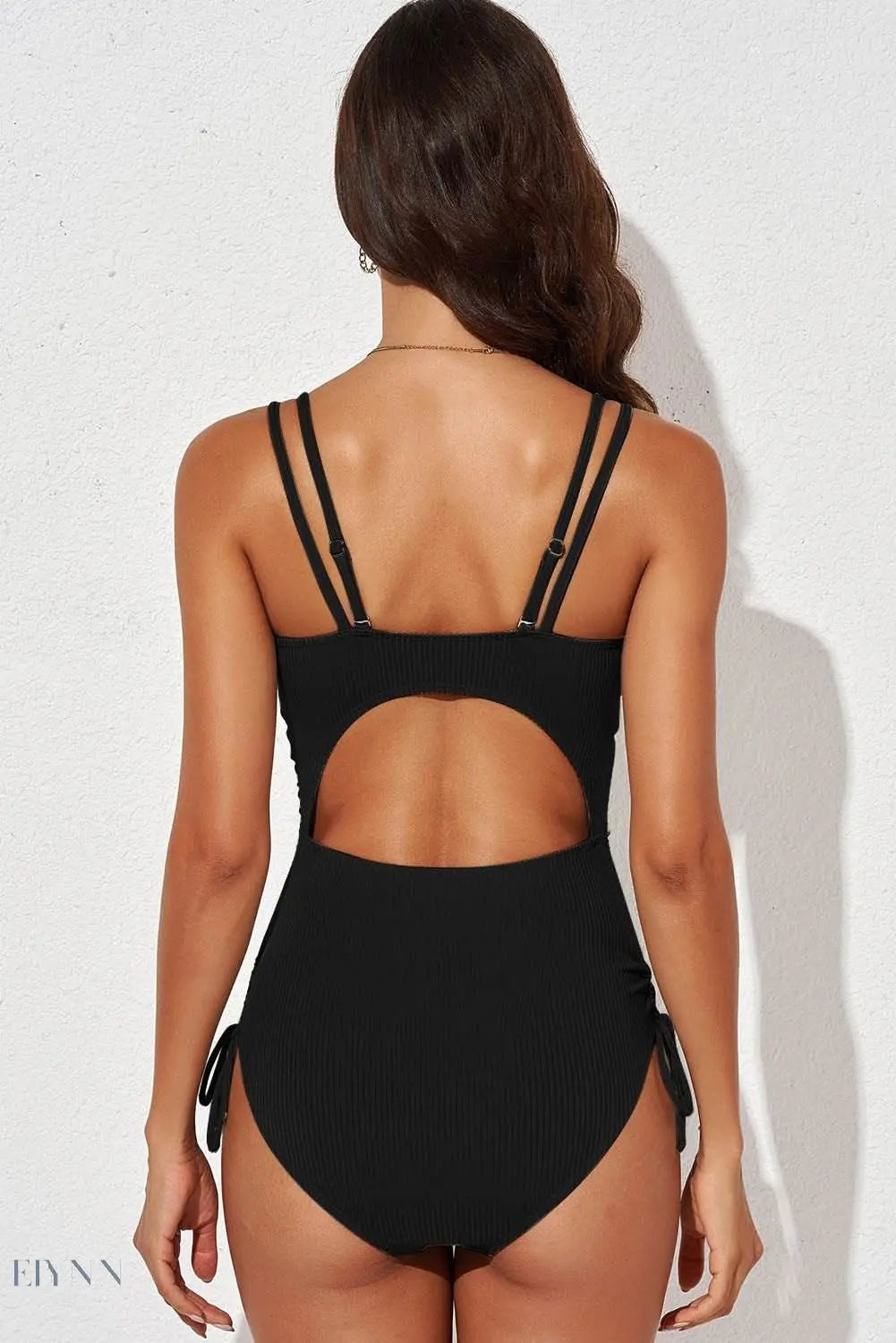 Tied Cutout Plunge One-Piece Swimsuit - EBYNN