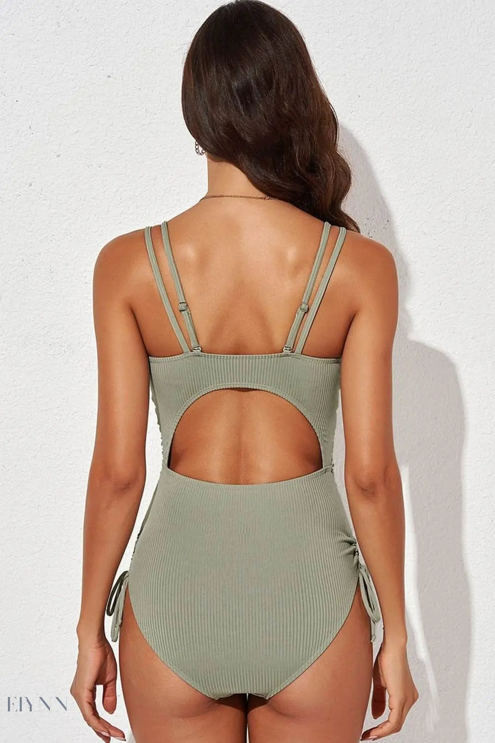 Tied Cutout Plunge One-Piece Swimsuit - EBYNN