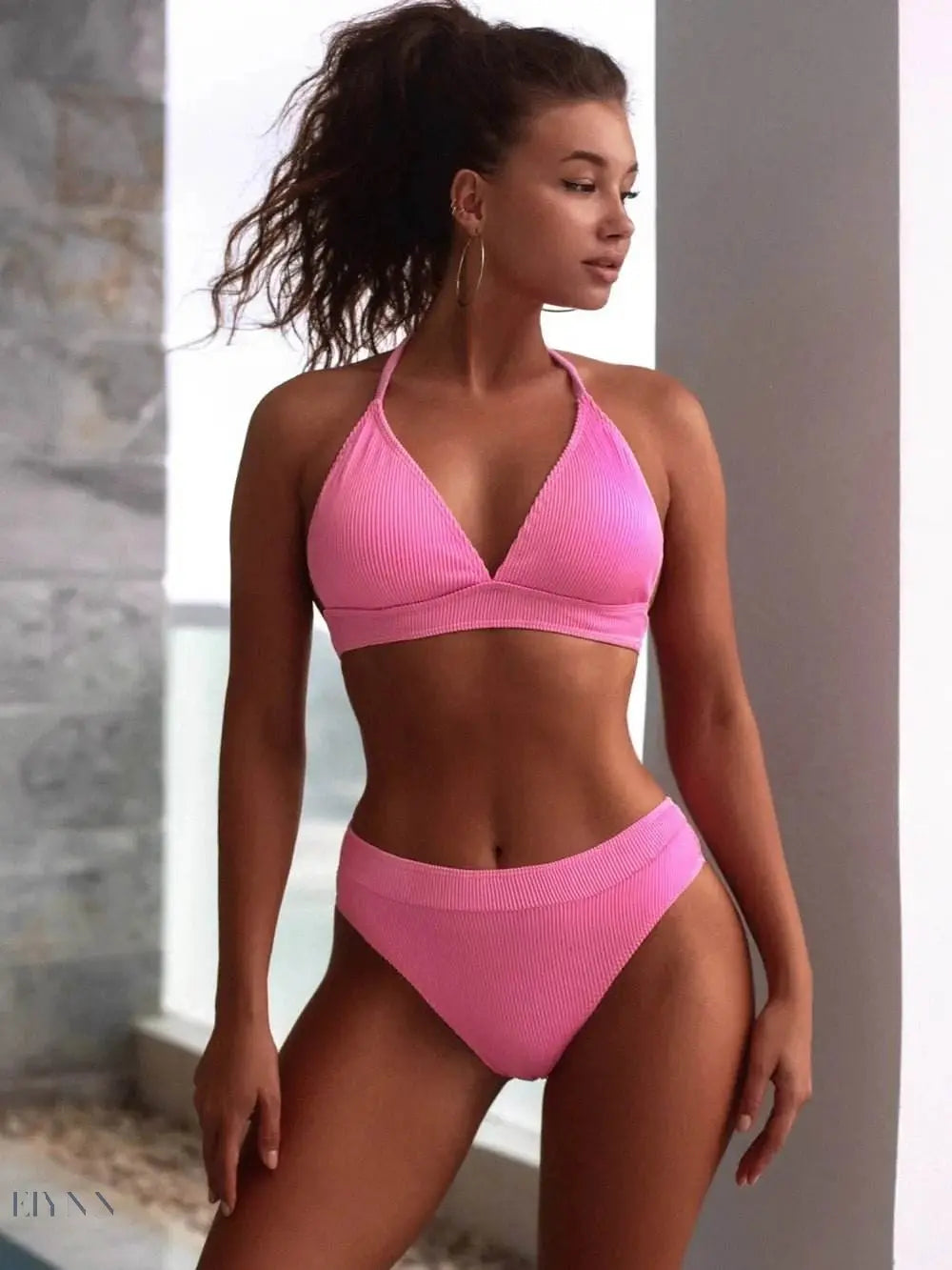 Tied Halter Neck Bikini Set - EBYNN